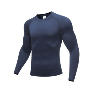 Quick Dry Sport Short Sleeve High Elastic Fitness Training Running Shirt Mens Breathable Compression Suit Gym Tight Fit Long