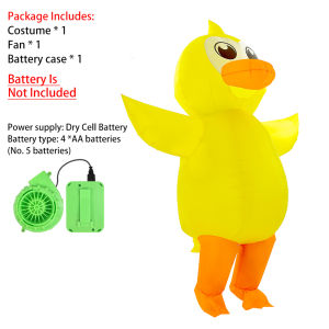 Inflatable Yellow Duck Costume for Adult Blow Up Little Yellow Duck Cosplay Costume Funny Halloween Party Carnival Cosplay Suit