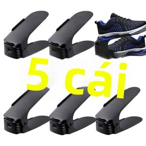 Bộ 5 Giá Để Giày Bằng Nhựa Có Thể Gập Lại Thiết Kế Tiết Kiệm Không Gian Chắc Chắn Cho Lối Vào Tủ Quần Áo Phòng Ký Túc Xá - Móc Treo Giày Thân Thiện Với Môi Trường