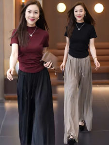 Slim Fit Half High Neck Short Sleeve Base Shirt Womens Fashionable Versatile Top Spring Summer New Arrival Inner Wear T-Shirt