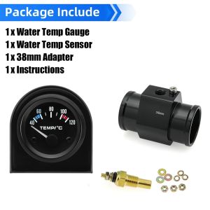 RYSJM | 2" 52mm Water Temperature Gauge 40-120℃ Water Temp Sensor Joint Pipe Sensor 26/28/32/34/36/38/40mm Hose Adapter For 12V Car