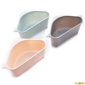 Kitchen Triangular Sink Drainer Corner Strainer Basket with Suction Cup/Penapis Sinki Dapur