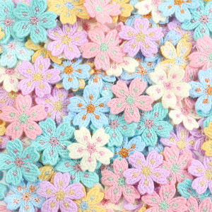 20pcs/lot Embroidery Flower Appliques Multicolor 2.4cm Clothing Patches Sticker For DIY Ornaments Sewing Supplies Accessories
