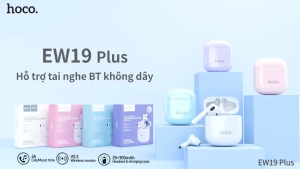 [ลดล้างสต็อค] Hoco EW19 Plus หูฟังบลูทูธไร้สาย 5.3 TWS ระบบสัมผัส พร้อมไมโครโฟนในตัว ฟังเพลง คุยโทรศัทพ์ รองรับ iOS Andriod Delighted True Wireless BT Headset