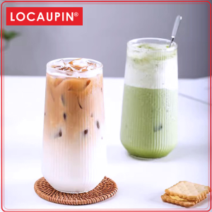 Locaupin Glass Drinkware Heat Resistant Healthy Glass Cups Water Glass Coffee Cups Flower Tea Glass Microwave Safe Glass Tea Cups