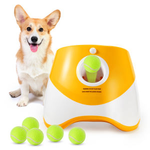 Automatic Dog Tennis Ball Launcher Toy Pet Boredom Buster Walking Supplies Dog Throwing Machine Durable Plastic Rubber Ball