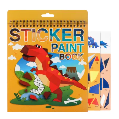 1PCS Sticker Book Crafts for Kids Ages 4-8 Sticker by Number for brain gamesGiftsTravel Toy