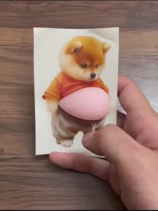 3D Fat Chai Dog Anti Collision Stickers DIY Cute Kitten Soft Silicone Self-Adhesive Stickers Childrens Toy Birthday Gift