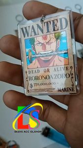 Gantungan Kunci Akrilik Lapis Resin / Keychain Acrylic Resin Epoxy / Gantungan Kunci One Piece / Anime / Unik