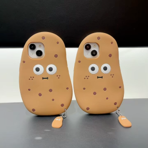 3D Cute Potato Emoji Suitable For iPhone 14 Case 17 Pro Max Creative 15 12 13 Pro Anti Drop 11 Silicone Protective Cover