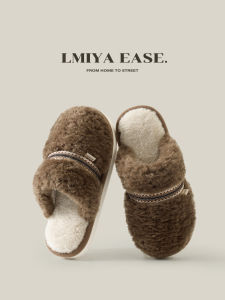 Dép Bông Dày Ấm Áp Mùa Thu Đông Nam Giới 2025 Mẫu Mới Nhung Lông Cừu Trong Nhà Chống Trượt Im Lặng Thoải Mái