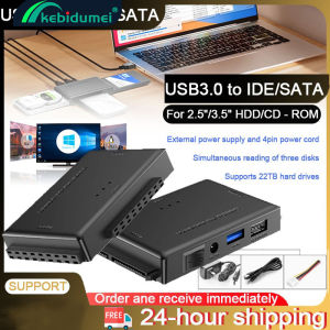 Kebidumei 3 IN 1 USB To SATA 3.0 Converter for Desktop Hard Drive SUPPORT 2.5/3.5" Overcurrent Protections for Laptop