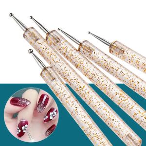 Professional nail decoration brush set dot pen nail art needle smudge dot pen dot pen plastic handle for nail art design tools