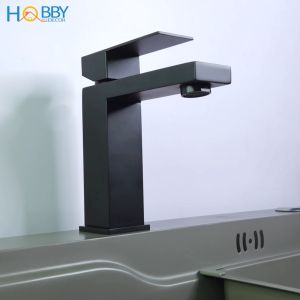 Vòi rửa mặt lavabo nóng lạnh inox 304 sơn đen Hobby Home Decor VRM5D