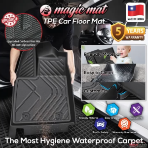PROTON EMAS7 E.MAS 7 MAGIC MAT 5D TPE Car Mat 5-Years Warranty Most Hygiene Waterproof Washable Custom Fit Car Floor Carpet Mat Karpet Alas Kaki Kereta Yang Senang Cuci