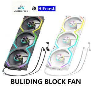 Hifrost Galaxy V2 ARGB Fan 120mm 5V 3PIN Mobo Sync 4PIN PWM Splicing / Building Block Fan PC Case Fan Modular Assembled Fan