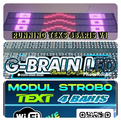 4 baris strobo kaca running teks v.01 12v dan 24v