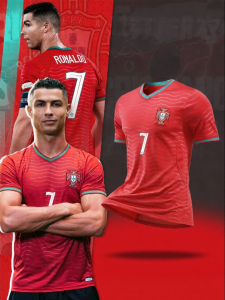 Custom Short Sleeve Portugal National Soccer Jersey