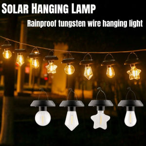 Solar Tungsten Hanging Light Outdoor Waterproof Light Bulb with Hook Balcony Landscape Garden Light Decoration