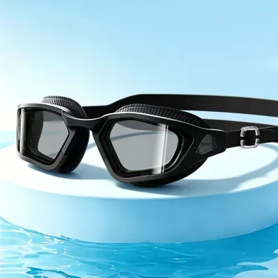 Adult Swimming Goggles Cap Set Detachable Nose Bridge Silicone Swim Glasses Low-Drag Leakproof for Men Women Youth Pool Training