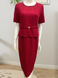 Elegant Short-Sleeved Wedding Dress Midi Qipao Gown Thin Summer Wedding Ceremony Dress Matron of Honor Mom Summer Fashion