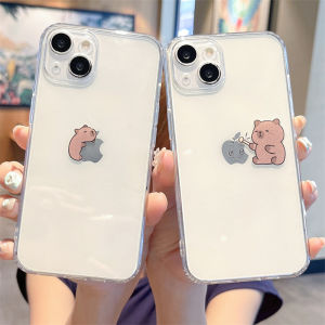 Creative Capybara Phone Case Transparent Cartoon Design Suitable for iPhone 16 15Pro Max Apple 13 Fun 14Plus New Model 12Mini Funny 11 Cute 17/XR