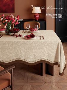 French Retro Flax-like Water Resistant Oil Resistant Tablecloth