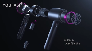 【STOCK】Quick-Drying Professional Blue Negative Ion Hair Dryer Strong Wind Hot And Cold Wind Three Wind Speed Modes