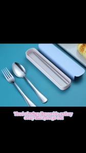 Portable Stainless Steel Spoon Fork Cutlery Set Travel Reusable Tableware with Storage Case