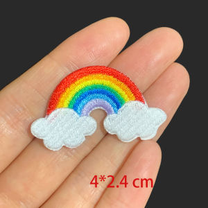 Exquisite Rainbow Cloud Self Adhesive Embroidery Patch Decorative Stationery Handbooks DIY Childrens Clothing