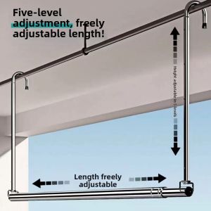 Stainless Steel Expandable No-Drill Clothes Drying Rod