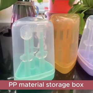 3PCS Baby Oral Cleaner Set Food Grade Material Tongue Clean And U Shape Brush Silicone With The Storage Box