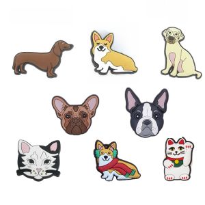 Cute Cartoon Cat Dog Shoe Buckle Accessory for Crocs Shoes Decorative Clasp Intelligence Star Kids Shoe Flower Adornments