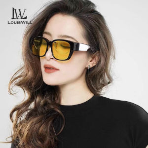 LouisWill Women Sunglasses Cover Night Vision Lens Sunglasses UV400 Summer Sunglasses Anti Glare Driving Fishing Glasses Vintage Retro Large Frame Summer Sun Glasses