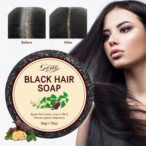 Black Soap Gently Moisturizes Shampoo Bar Soap for Hair Thickens & Strengthens - Helps Dry Curly & Hair Moisturizing