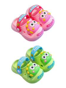 [Fast Shipping] Kids Slipper Cartoon Dinosaur Pattern Cross Non-Slip Slipper for Kids 1-5 Yrs