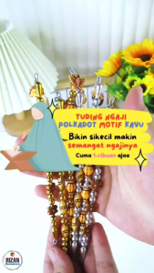 [1 Lusin] Paket Reseller Tuding Ngaji Polkadot Tema Kayu
