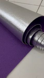 RW PAKET 5 Pcs Wallpaper Foam Linen 50cm x 280cm Ungu Tua 3D Stiker Roll Dekorasi Dinding Kamar Premium Aestetic