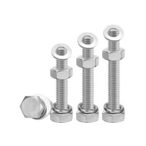 304 Stainless Steel External Hexagonal Bolt And Nut Set Complete Range of Screws M4-M20 Hex Head External Bolt Set