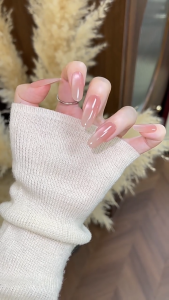 Summer ins hot gradient mắt mèo đeo miếng dán móng tay với cảm giác sang trọng thủ công tinh khiết mong muốn miếng dán móng tay giả