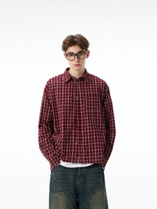 MADWITCH | Retro Red Plaid Long Sleeve Shirt Jacket