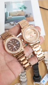 Jam Tangan Seven Minute Bulat Permata M775 LS-587SAR / Jam Tangan Fashion Wanita Tali Rantai Diameter 35 cm