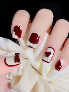 Christmas Manicure Wear Nail French Style White Fine Flash Pearl Holiday Atmosphere Fancy Small Crowd White Mid Length Long Length