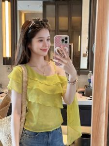 PAIBOLI | Elegant Design Off-shoulder Ruffled Slimming Top