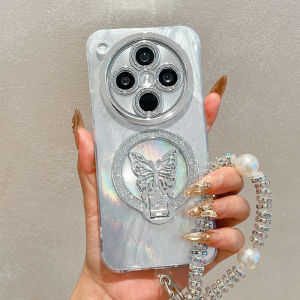 Oppo Findx8 Butterfly Makeup Mirror Stand Full Cover Magnetic Absorption Gradient Design Mobile Phone Case Protective Shell