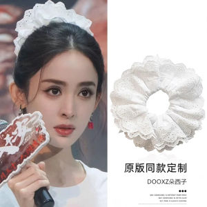 Chuxi Red Four-Layer Lace Edge Super Large Bow Hair Tie Womens Head Flower Volumizing New Year Hair Accessory Korean Style