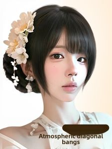 Natural Looking Thin Invisible Womens Hair Extension Pieces Real Hair Material Side Bangs Fake Hair Pieces for Hair Styling