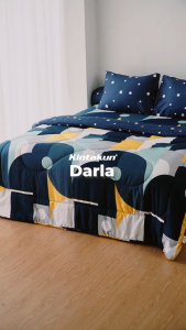 Sprei 160x200 Queen Kintakun Lite Microfiber Motif Minimalis B2 Hi-Breath (5in1) 20cm -  Seprai Set Dewasa Size Double