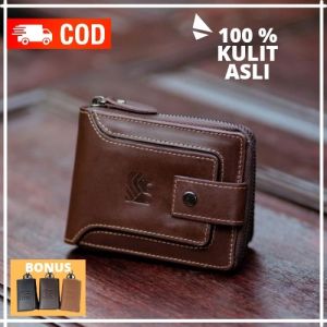 Dompet Kulit Pria Dompet Resleting Pria Cowok Model Terbaru Reven Gerald Wallet Kulit Sapi