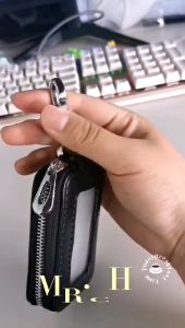 Dompet Keyless Remote Kunci Mobil Motor KULIT Carabiner Kuat UNIVERSAL